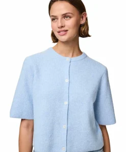 Pieces Cardigan Silly mit Rundhals in Hellblau