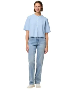 Pieces Cardigan Silly mit Rundhals in Hellblau