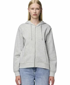 Pieces Hoodie Zip Chilli in Hellgrau