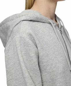 Pieces Hoodie Zip Chilli in Hellgrau