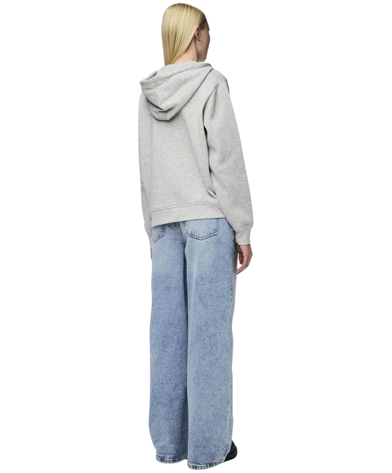 Pieces Hoodie Zip Chilli in Hellgrau