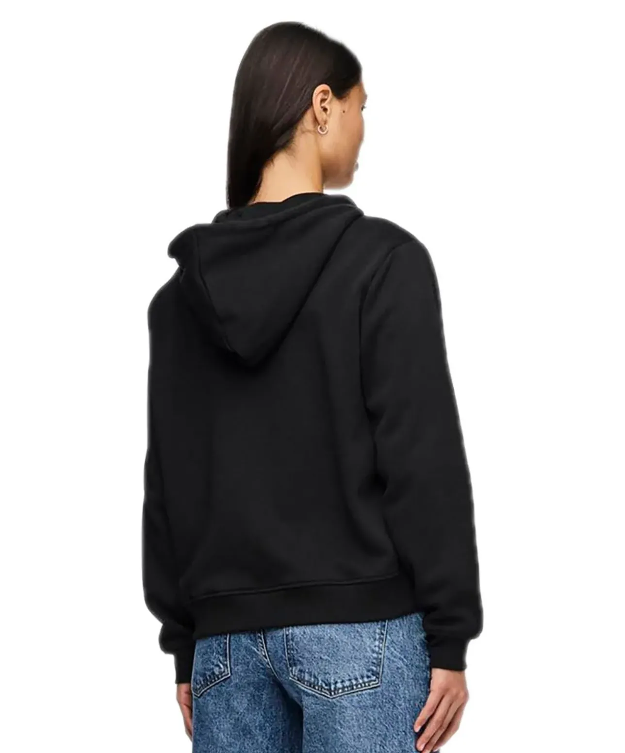 Pieces Hoodie Zip Chilli in Schwarz