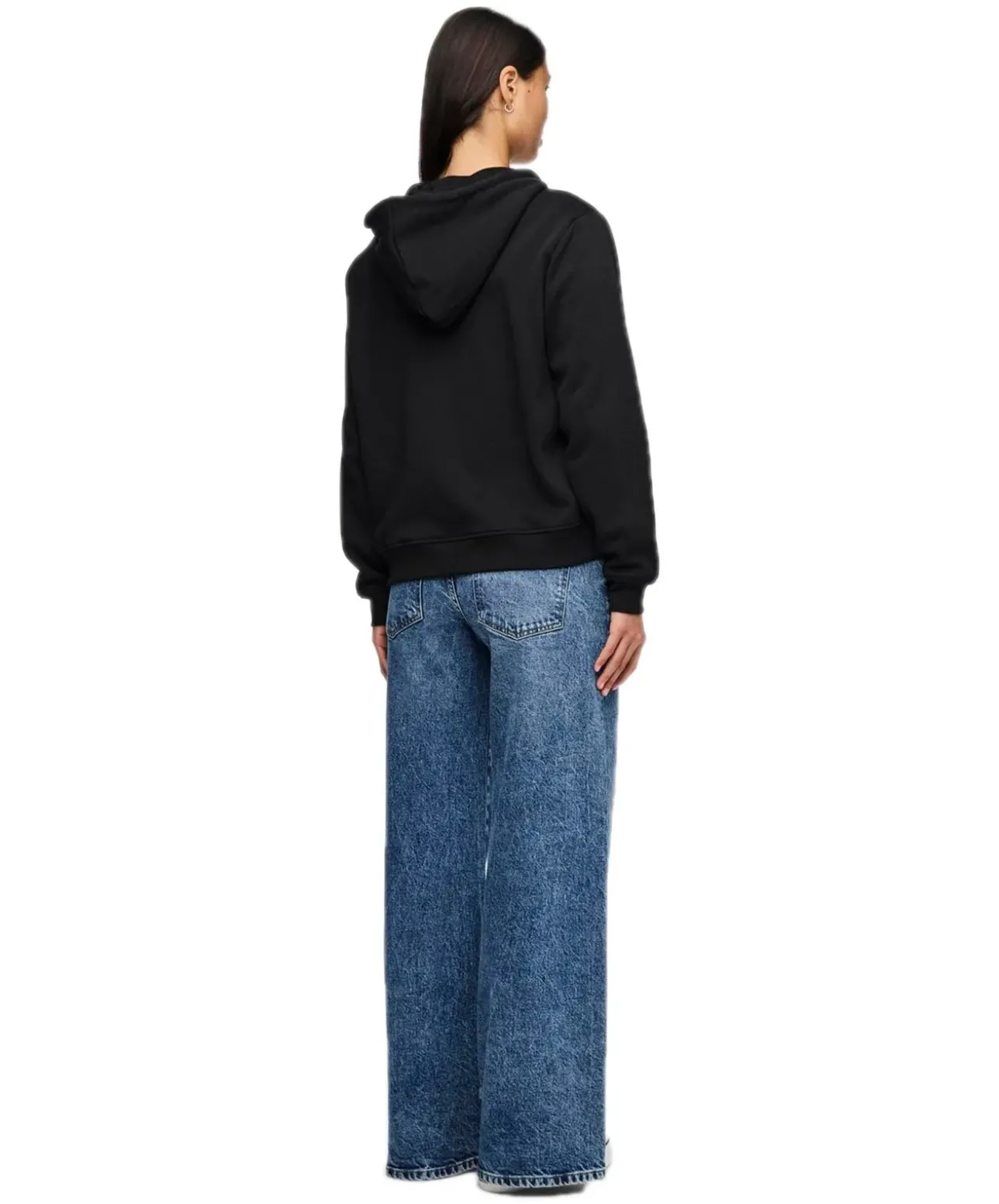 Pieces Hoodie Zip Chilli in Schwarz