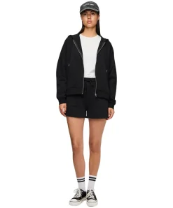 Pieces Hoodie Zip Chilli in Schwarz