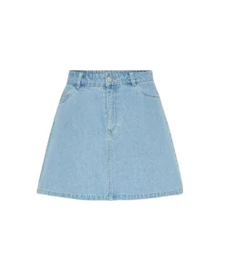 PIECES Jeansrock in A-Linie aus hellblauem Denim