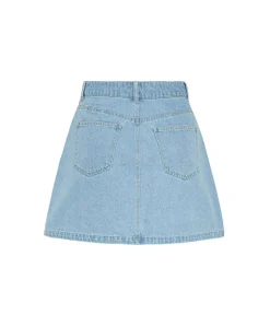 PIECES Jeansrock in A-Linie aus hellblauem Denim