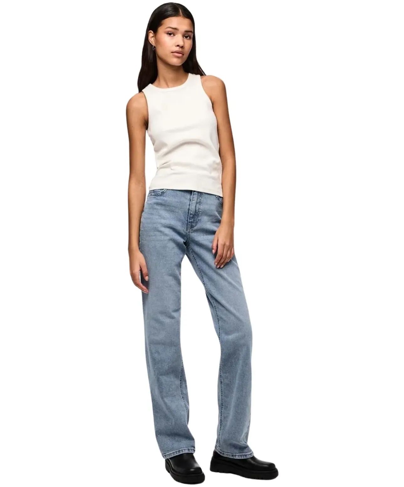 Pieces Kelly Jeans Straight Fit in Hellblau