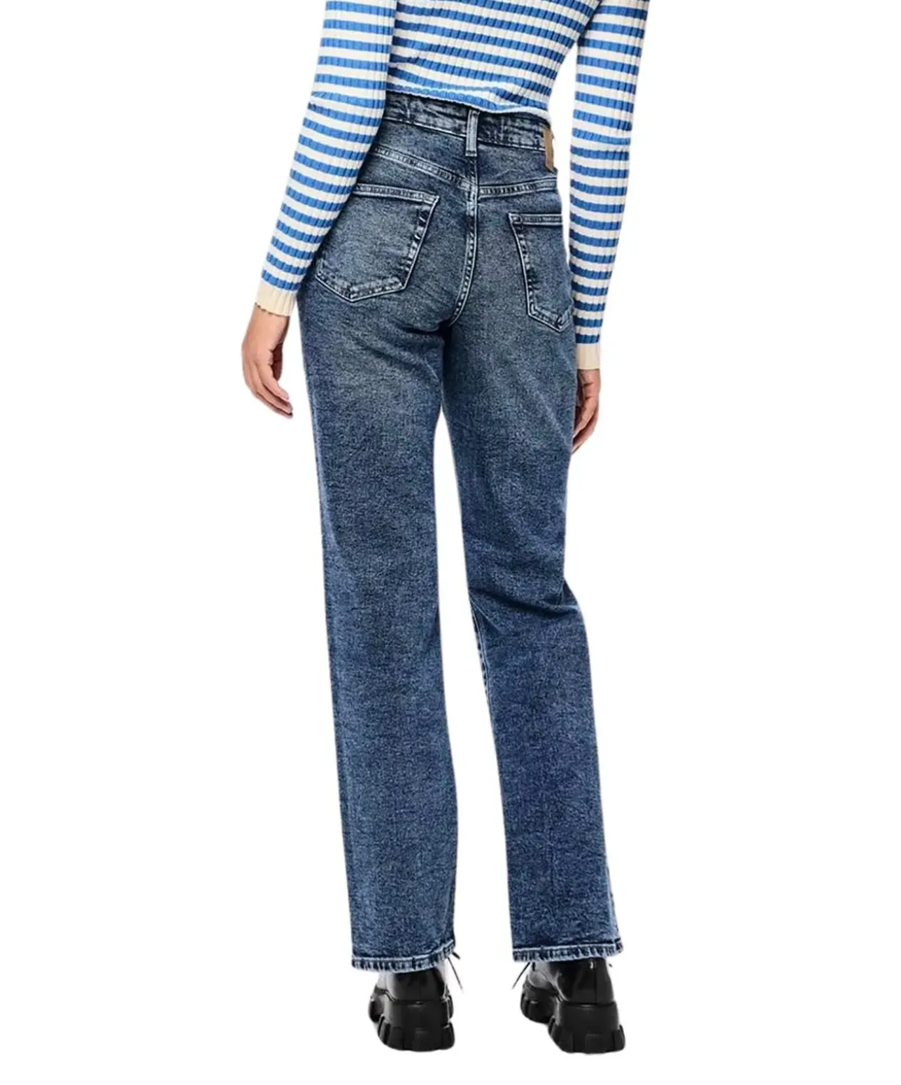 Pieces Kelly Jeans Straight Fit in Stone-Waschung