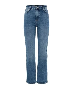 Pieces Kelly Jeans Straight Fit in Stone-Waschung