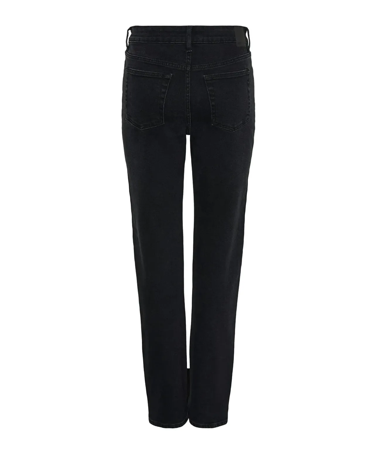 PIECES Kelly Straight Jeans mit hoher Taille in Schwarz