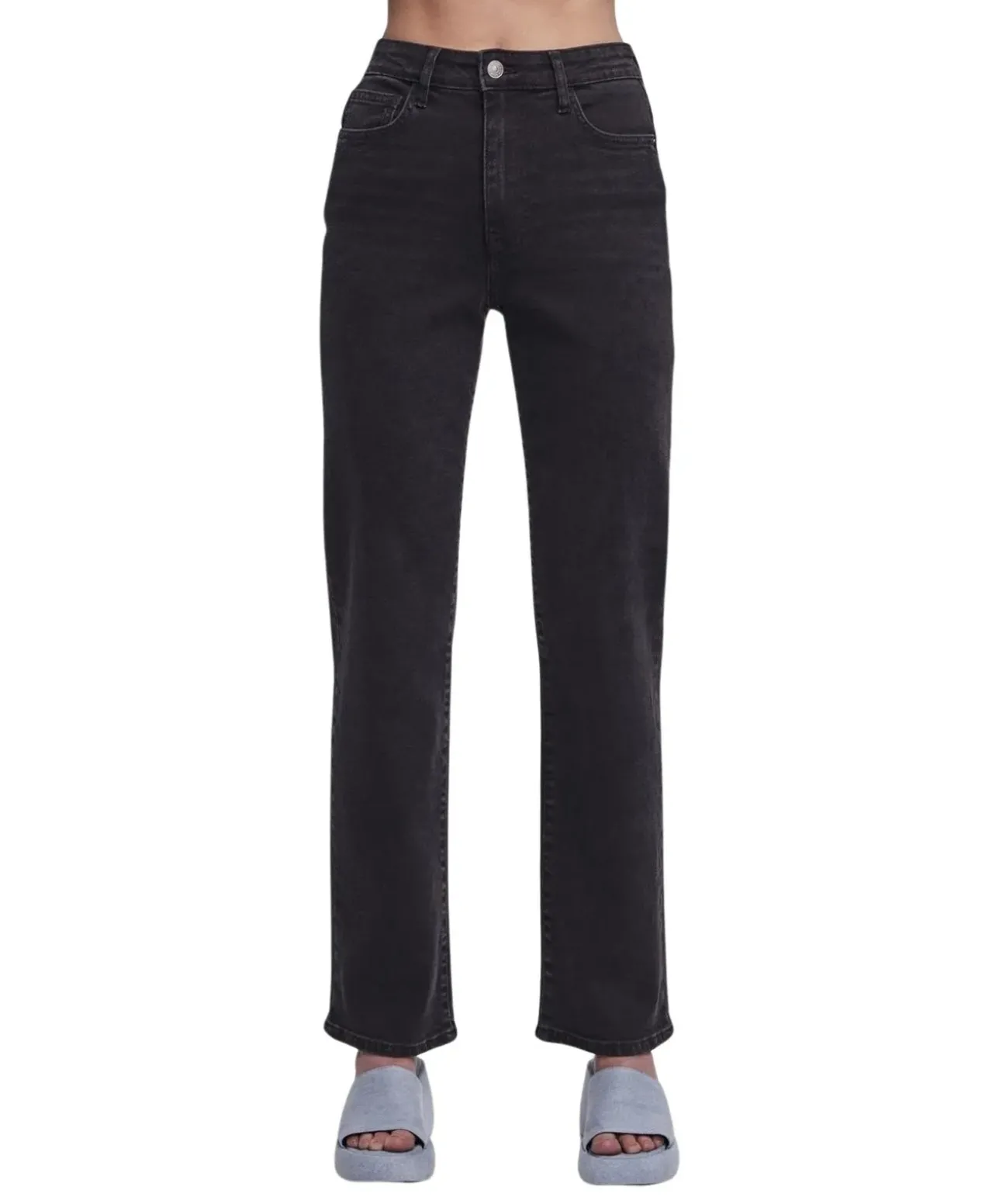 Pieces Kesia Jeans Mom Fit in blau mit Zerstörungs Effekten