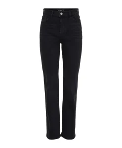 Pieces Kesia Jeans Mom Fit in blau mit Zerstörungs Effekten