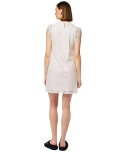 Pieces Kleid mit Spitze Olline in Weiß