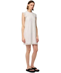 Pieces Kleid mit Spitze Olline in Weiß