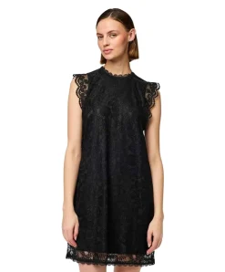 Pieces Kleid mit Spitze Olline in Schwarz