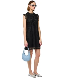 Pieces Kleid mit Spitze Olline in Schwarz