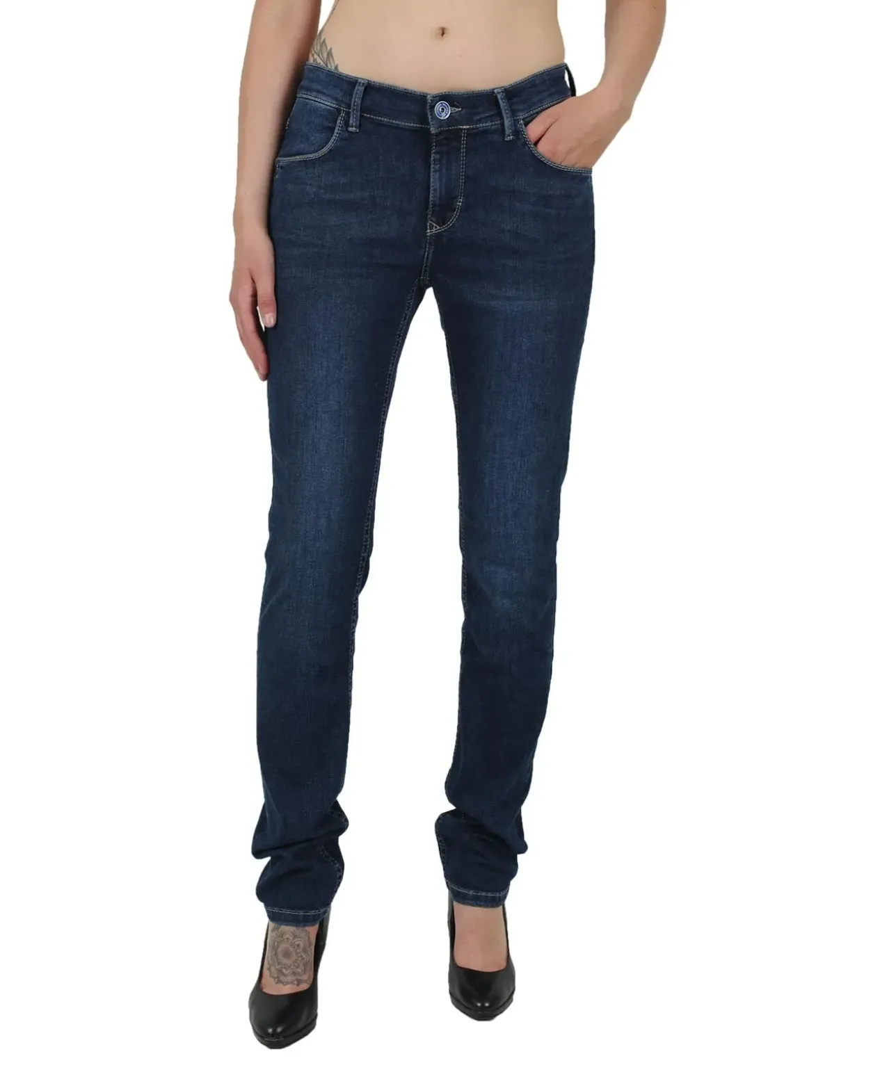 Pioneer Jeans Straight Sally im dunkelblauen Used-Look