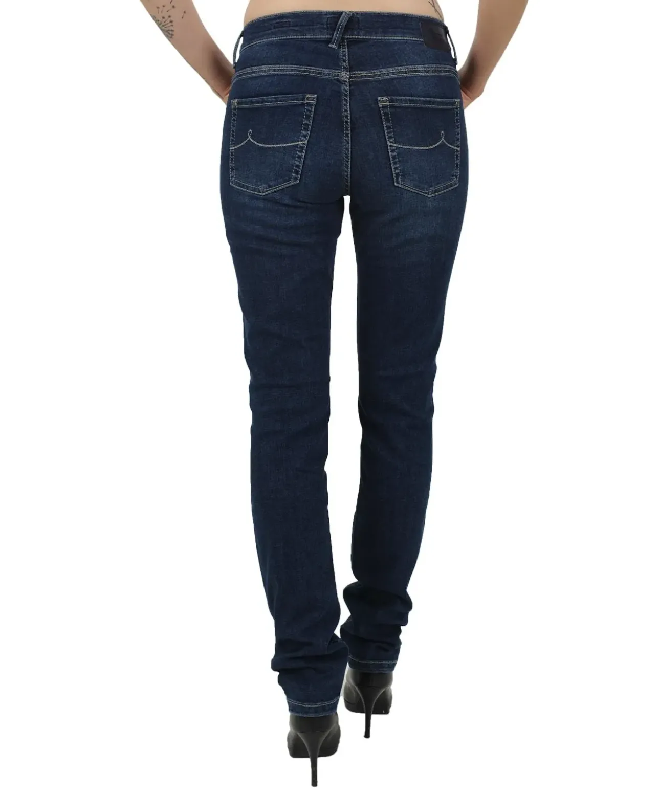 Pioneer Jeans Straight Sally im dunkelblauen Used-Look
