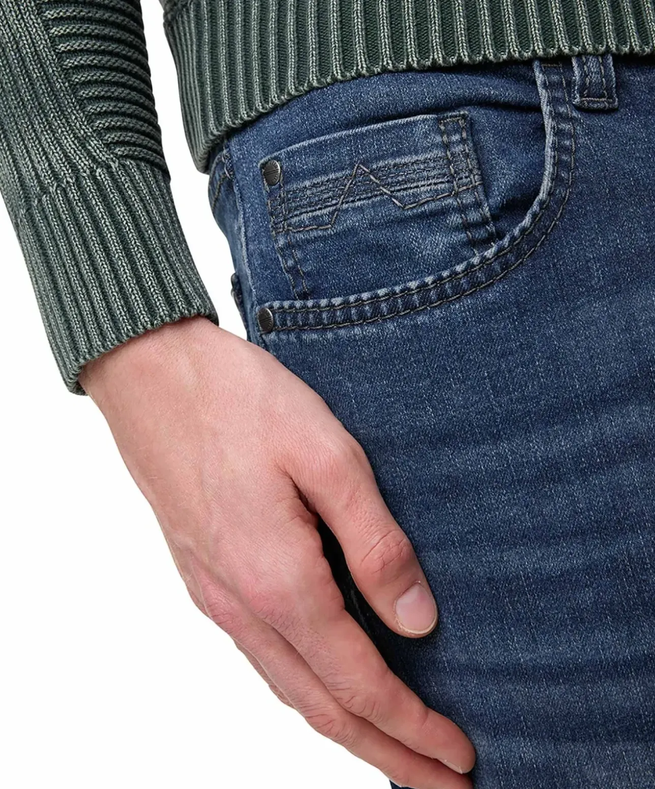 Pioneer Rando Megaflex 1674 Jeans in Blue Black