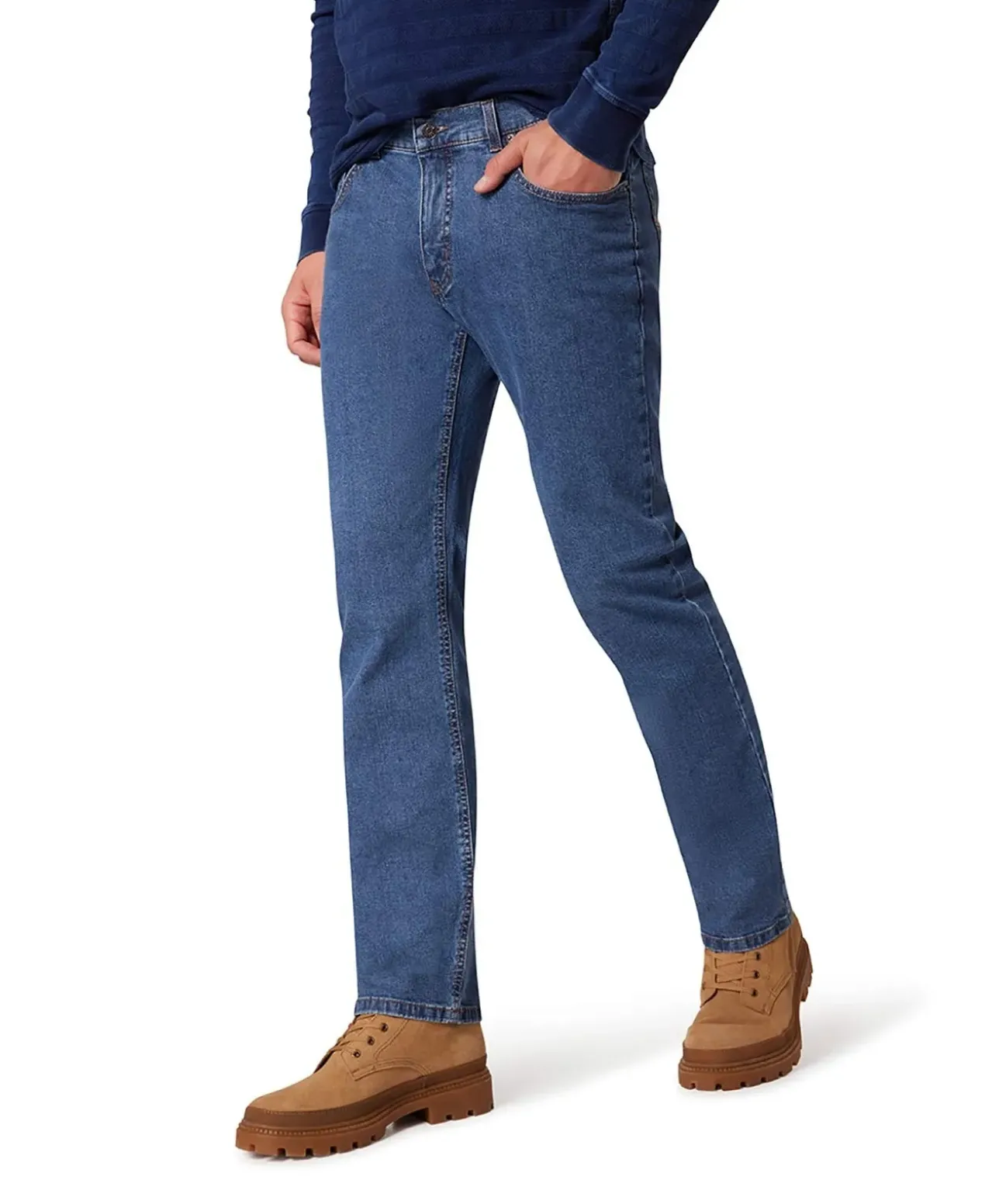 Pioneer Ron Jeans Regular Fit in heller Stone-Waschung