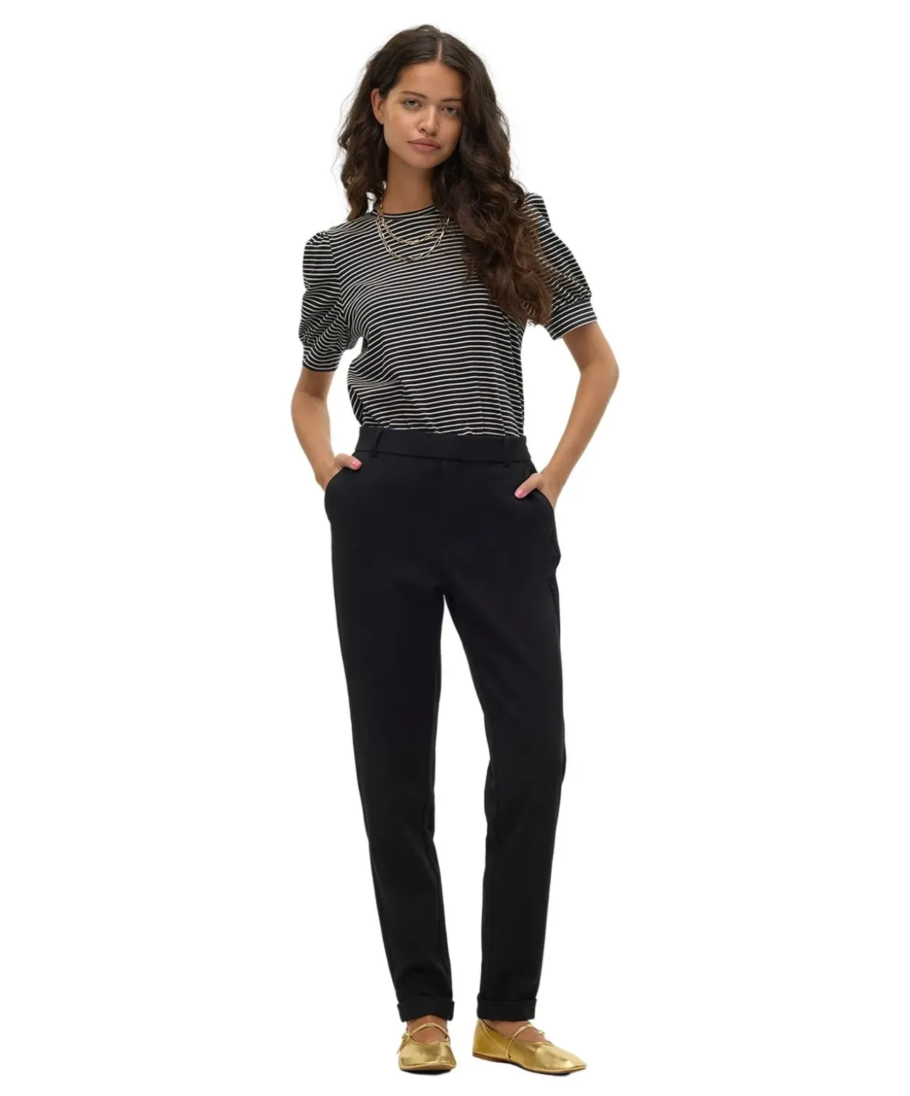 Vero Moda Anzughose Maya mit Stretch-Bund in Schwarz