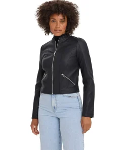 Vero Moda Bikerjacke Khloefavo in schwarzer Lederoptik