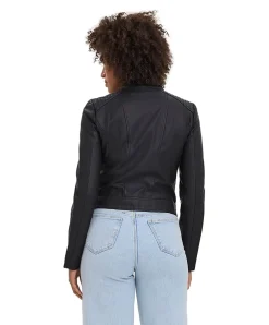 Vero Moda Bikerjacke Khloefavo in schwarzer Lederoptik