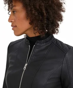 Vero Moda Bikerjacke Khloefavo in schwarzer Lederoptik