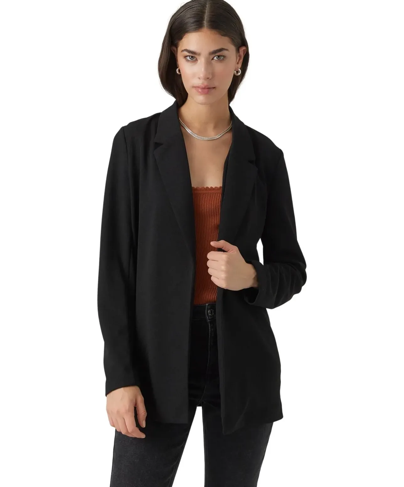Vero Moda Blazer Livia Extra Lang in Schwarz