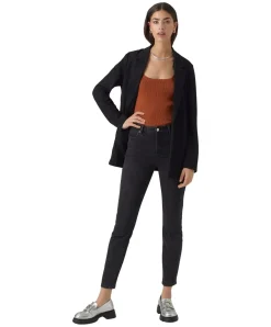 Vero Moda Blazer Livia Extra Lang in Schwarz