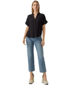 Vero Moda Blusenshirt Beauty mit Splitneck in Schwarz