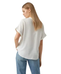 Vero Moda Blusenshirt Beauty mit Splitneck in Weiß