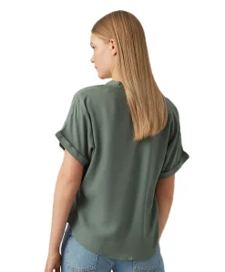 Vero Moda Blusenshirt Beauty mit Splitneck in Grün