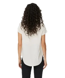 Vero Moda Blusenshirt Becca Plain mit Rundhals in Weiß