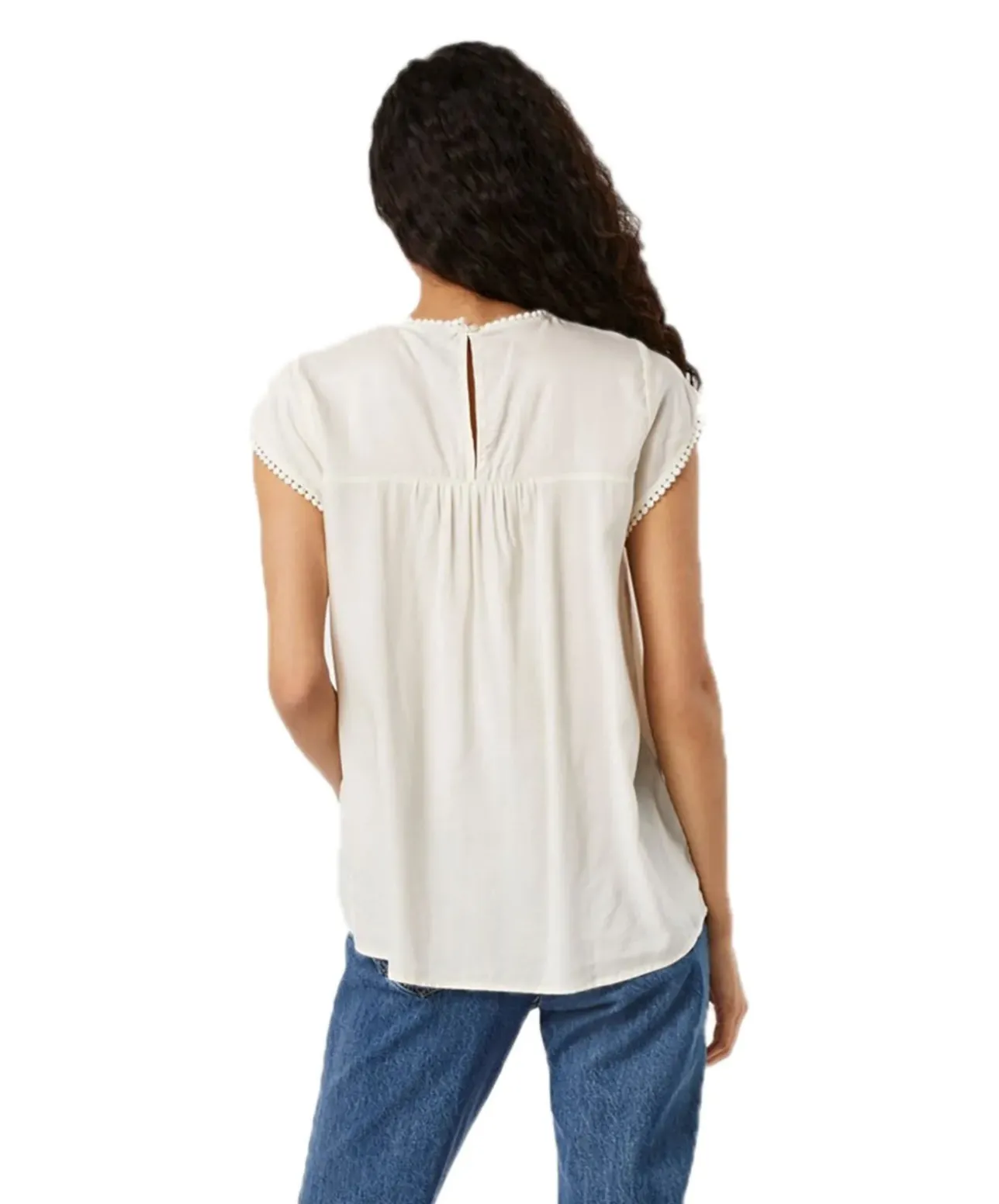 Vero Moda Blusenshirt Debbie mit kurzen Ärmeln in weiß