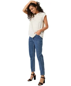 Vero Moda Blusenshirt Debbie mit kurzen Ärmeln in weiß