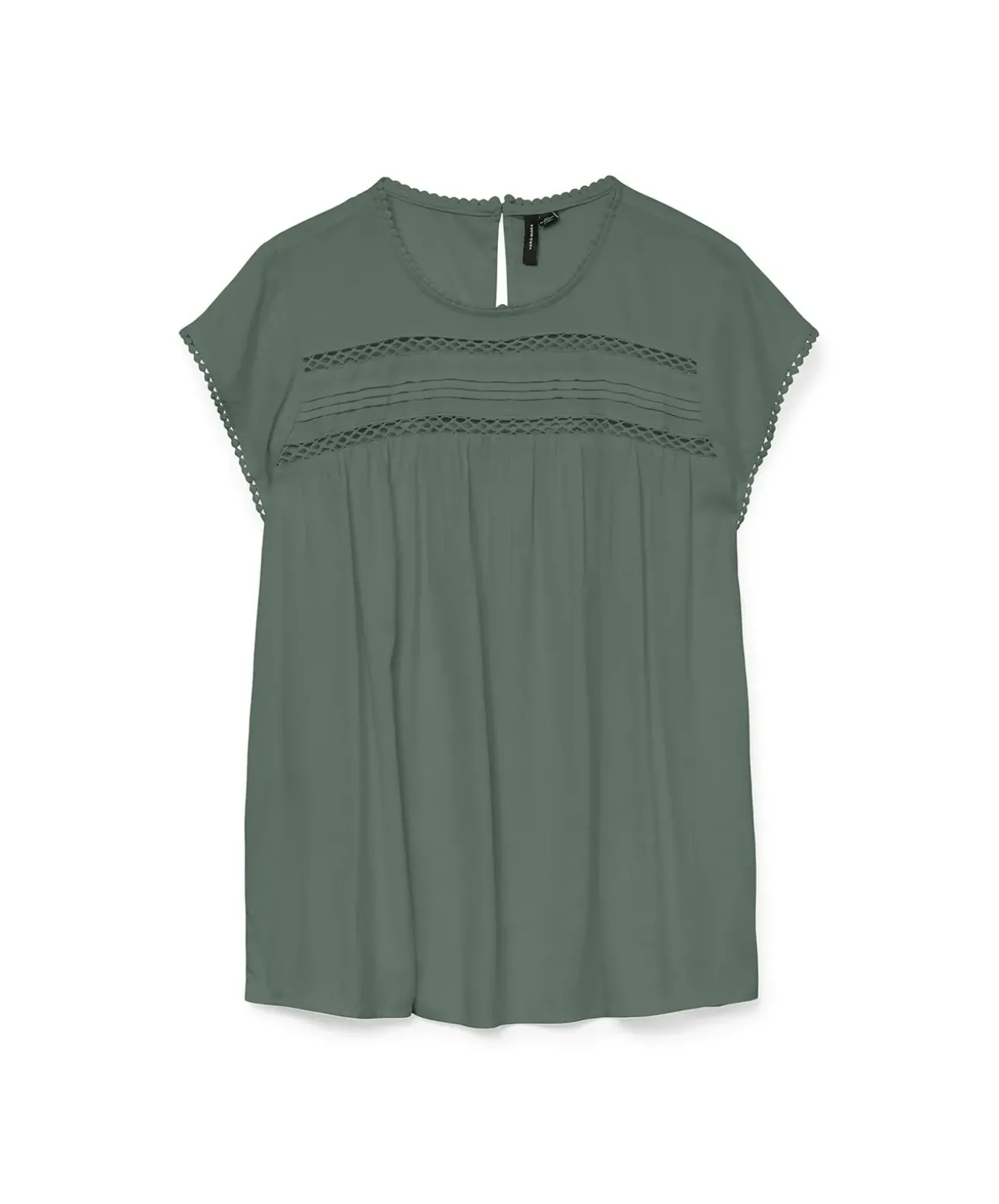Vero Moda Blusenshirt Debbie in Grün mit kurzen Ärmeln