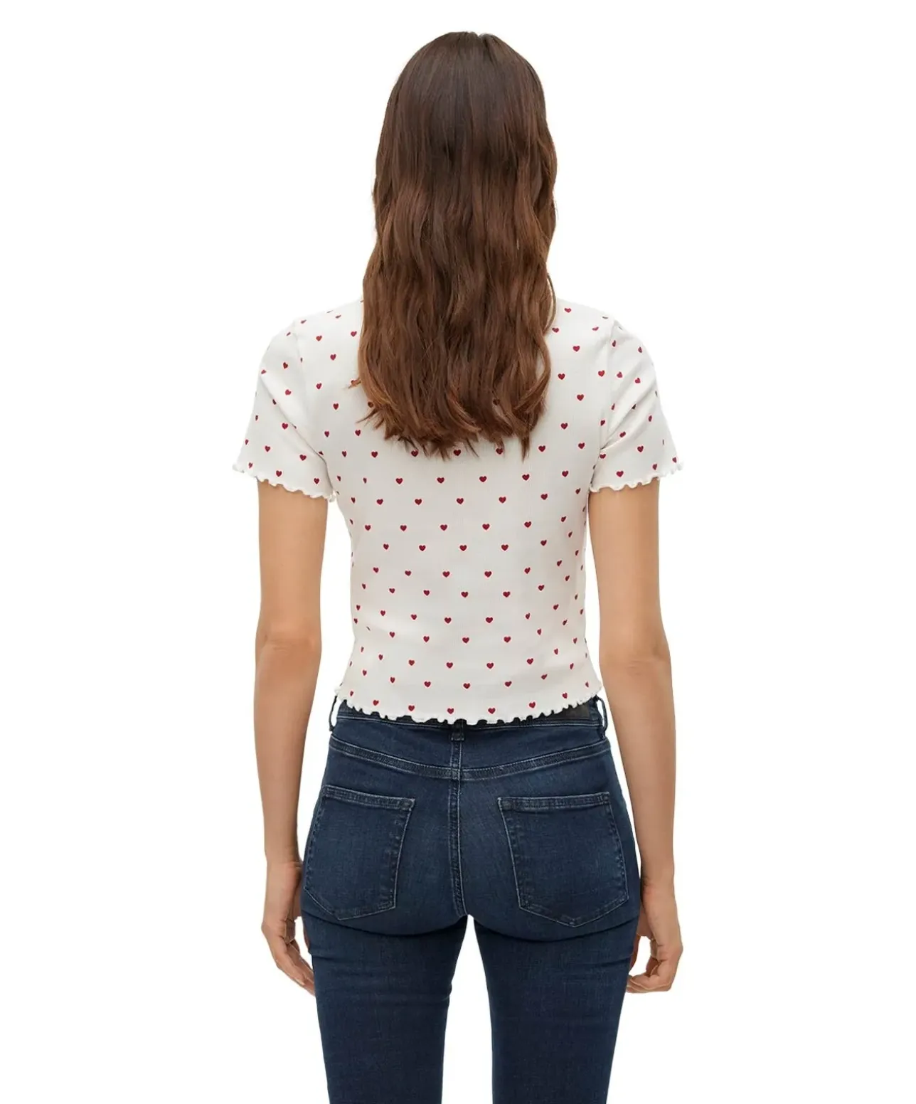 Vero Moda Blusenshirt Harry in Weiß mit Herzprint
