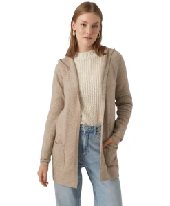 Vero Moda Cardigan Oversize Doffy in Braun mit Kapuze
