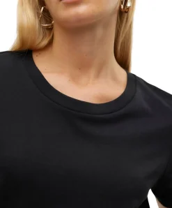 Vero Moda Damen Basic T-Shirt Paula in Schwarz