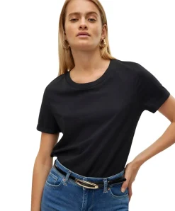 Vero Moda Damen Basic T-Shirt Paula in Schwarz
