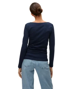 Vero Moda Damen Longshirt Maxi aus blauer Bio-Baumwolle