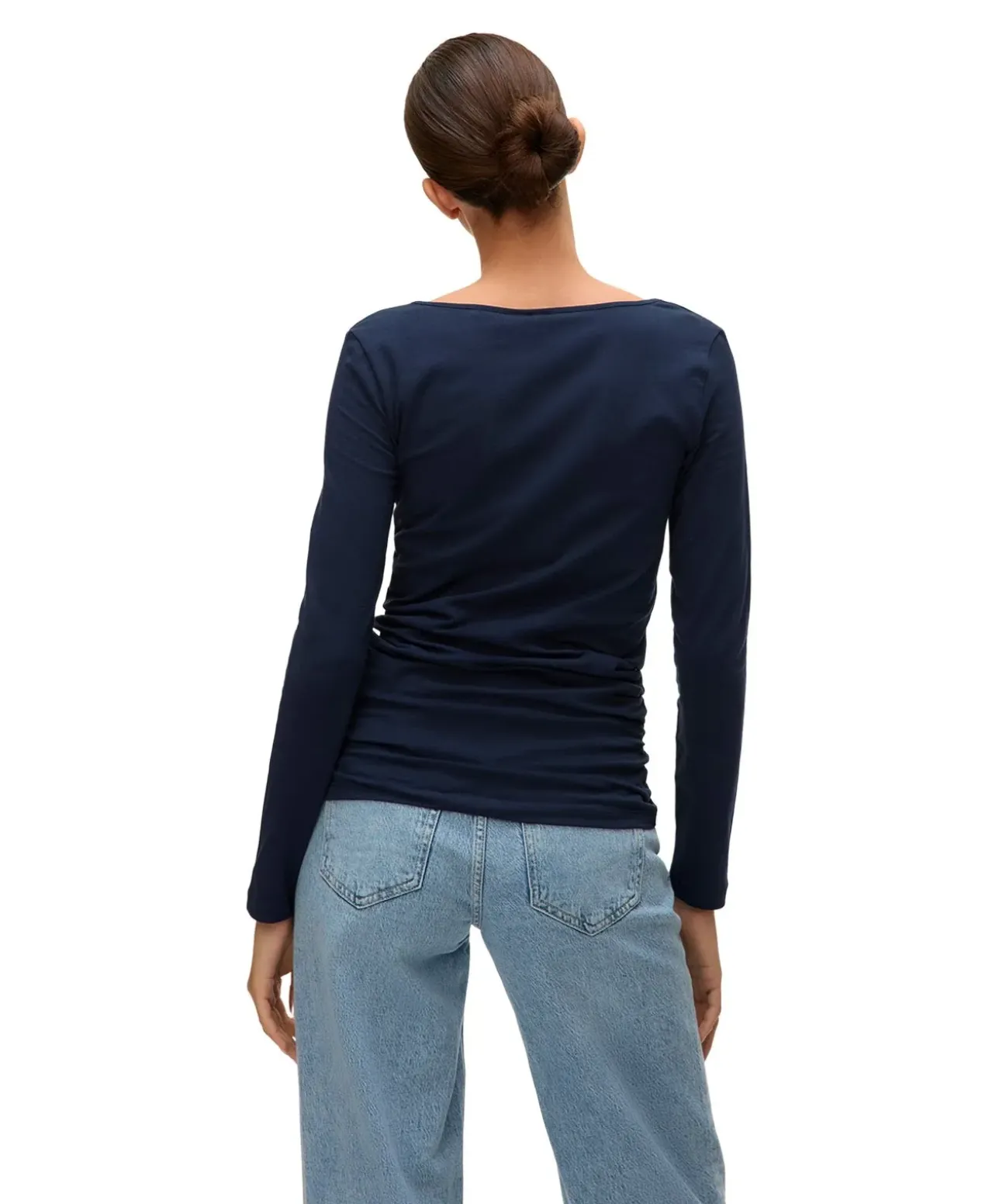 Vero Moda Damen Longshirt Maxi aus blauer Bio-Baumwolle