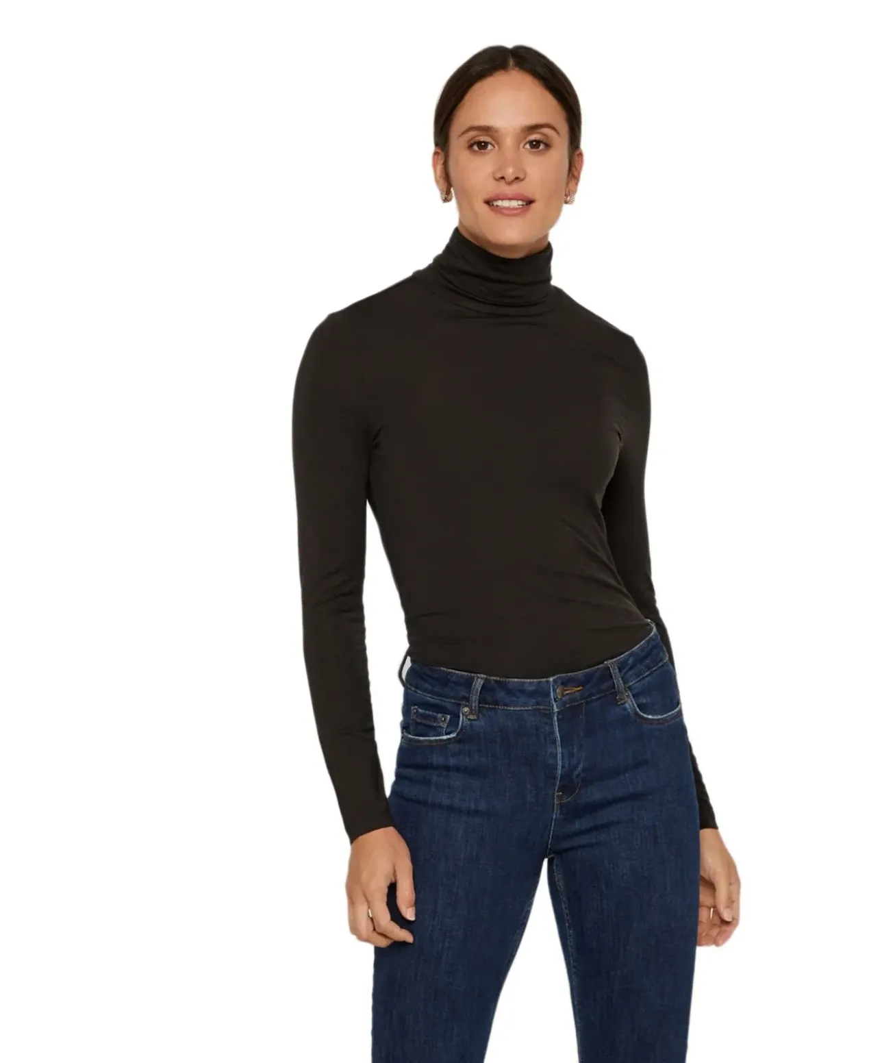 Vero Moda Damen Rollkragenpullover AVA in Schwarz