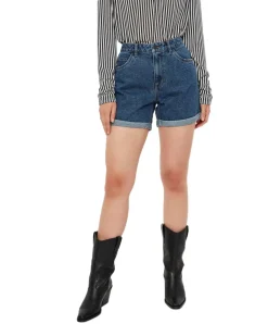 Vero Moda Damen Shorts High Waisted Ninetten in Mittelblau