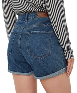 Vero Moda Damen Shorts High Waisted Ninetten in Mittelblau