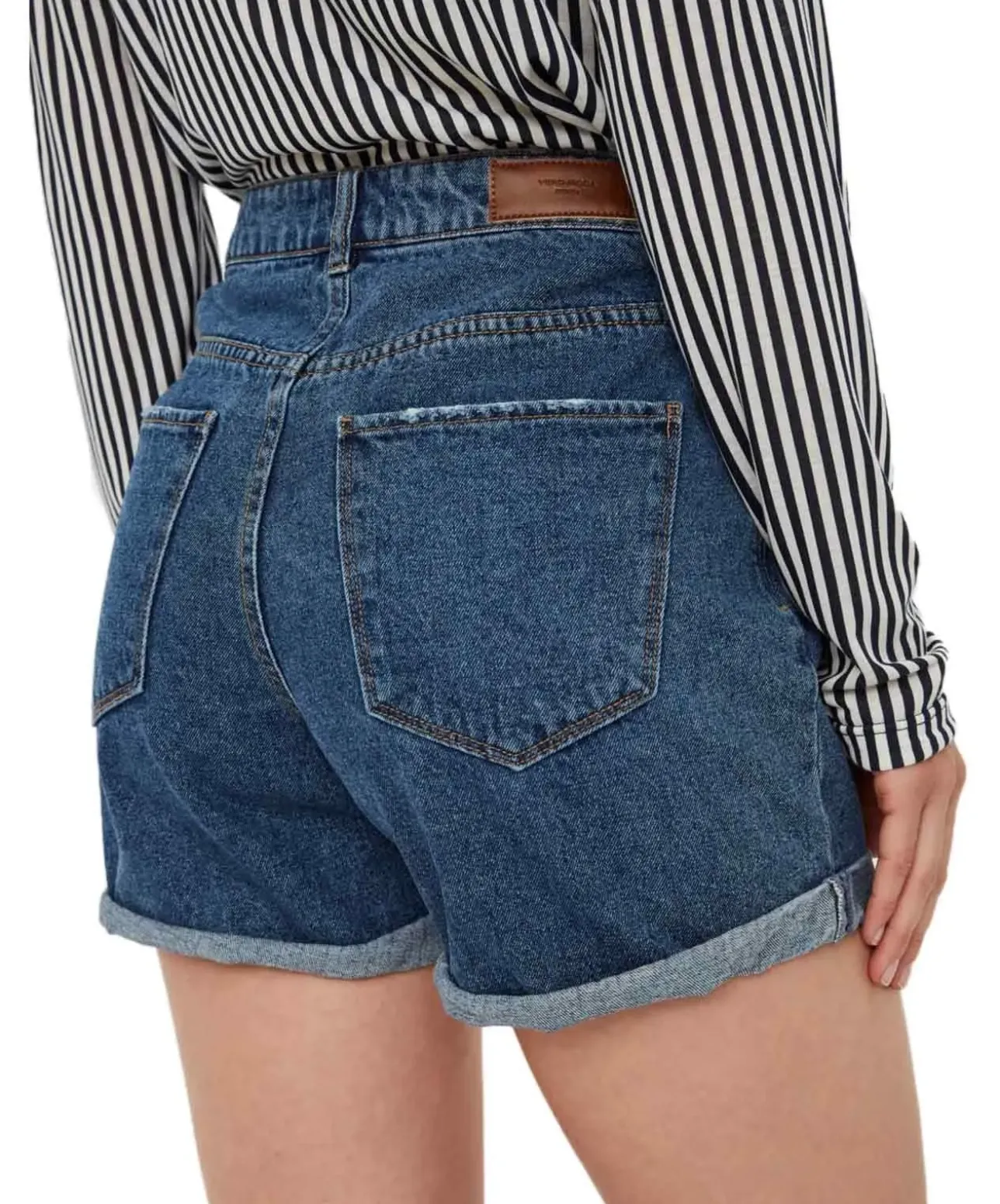 Vero Moda Damen Shorts High Waisted Ninetten in Mittelblau