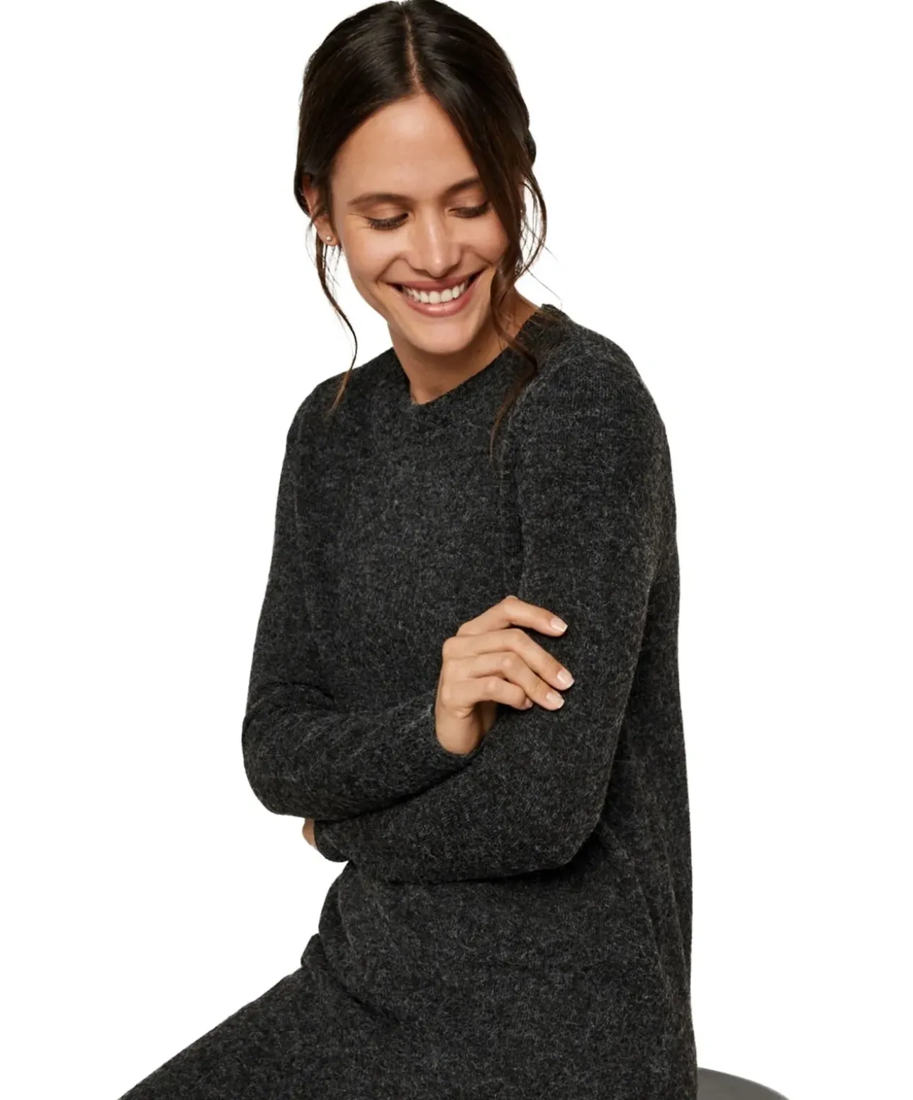 Vero Moda Damen Strickkleid Doffy mit Langarm in Schwarz