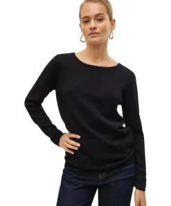 Vero Moda Damen Strukturpullover Care in Schwarz