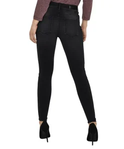Vero Moda Damen-Jeans Skinny Fit Peach in Black Denim